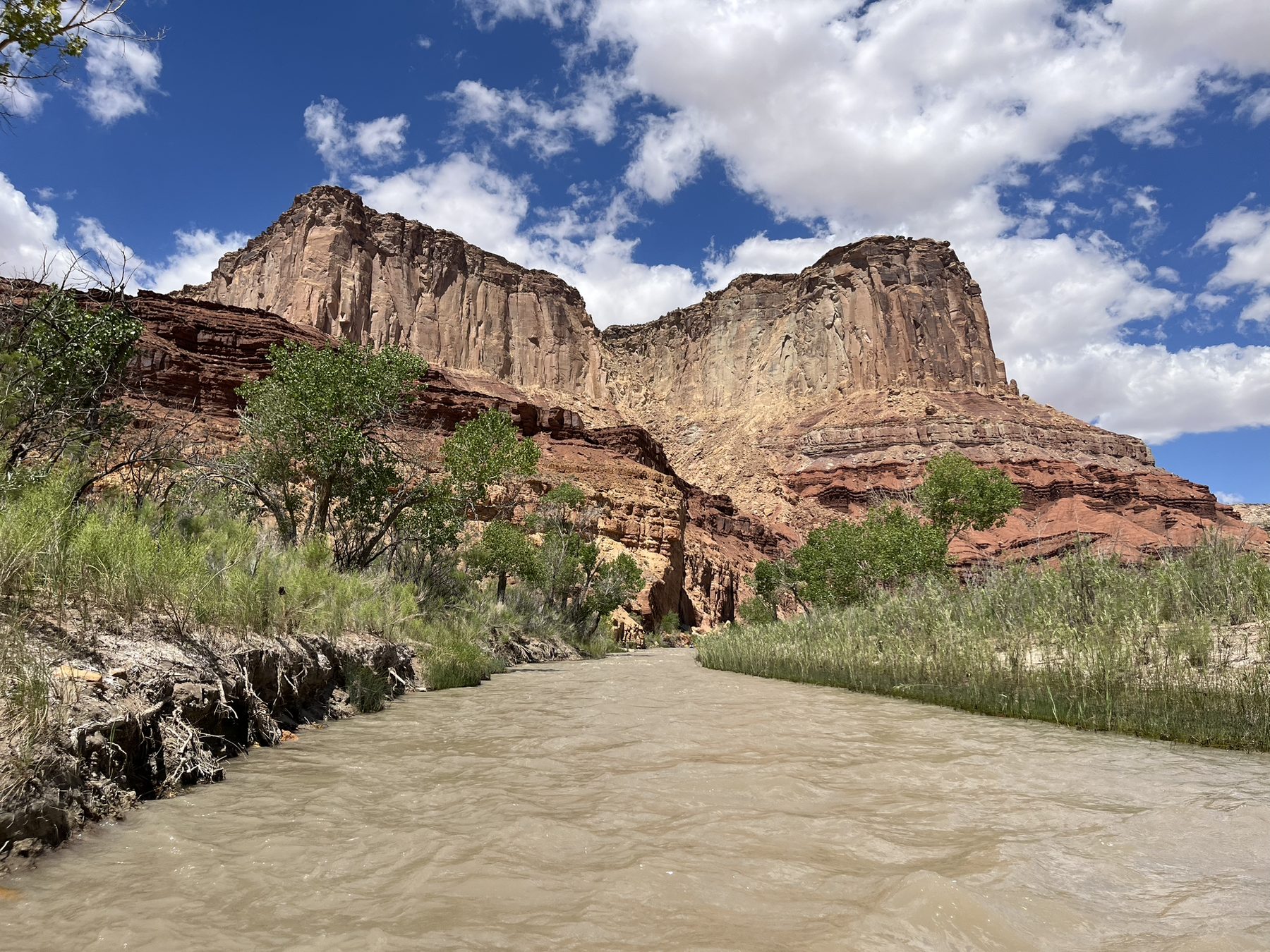River below tall canyon walls