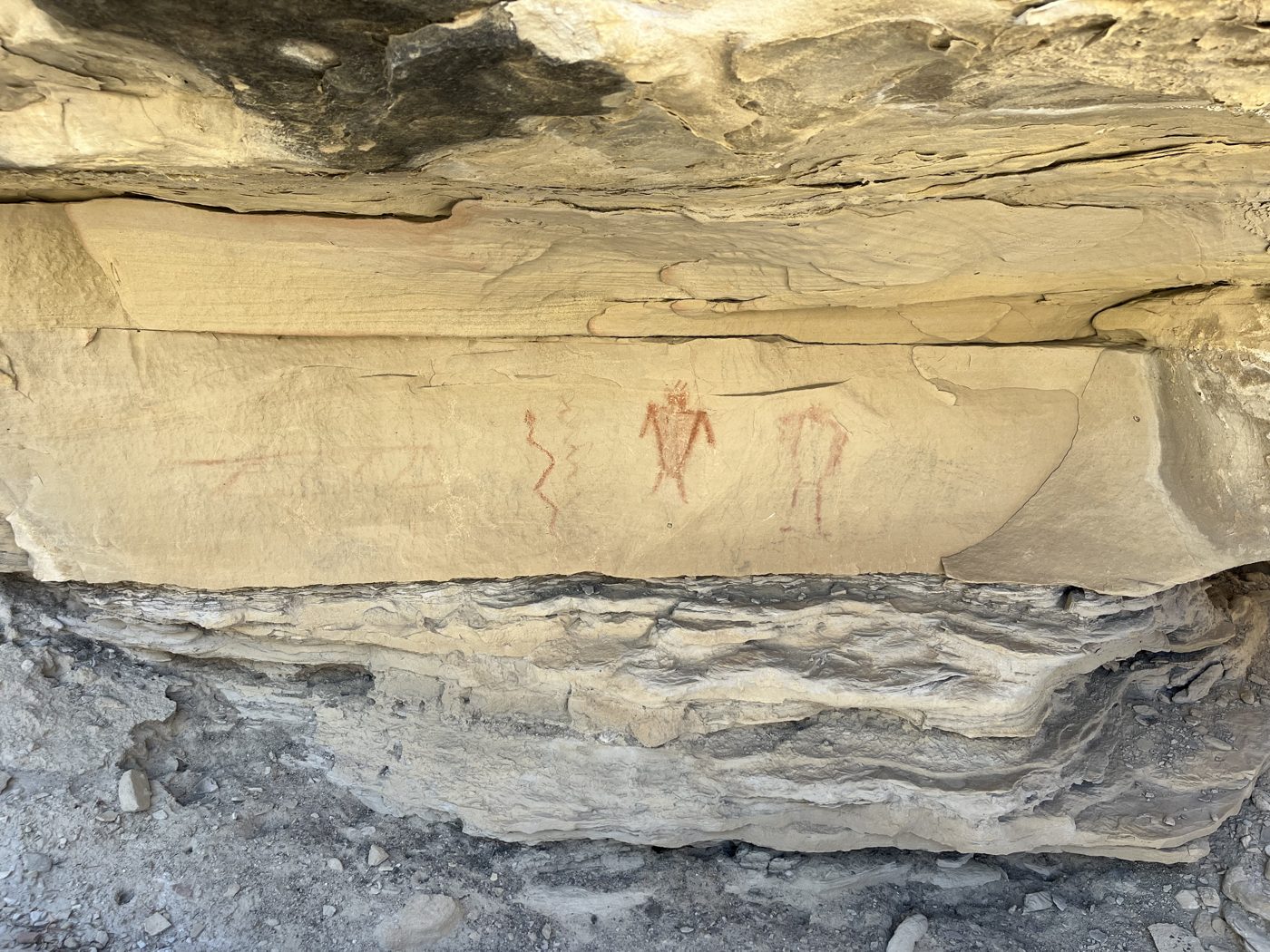 Rock art on a sandstone wall